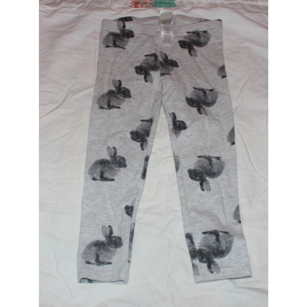 OshKosh Cotton Blend Leggings Size 3T in Gray w/Bunny Print